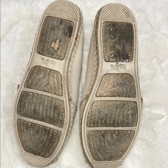 COACH- Rhodelle Soft Lambskin Women's Chalk Espadrille Flats- 9M - Picture 4 of 10